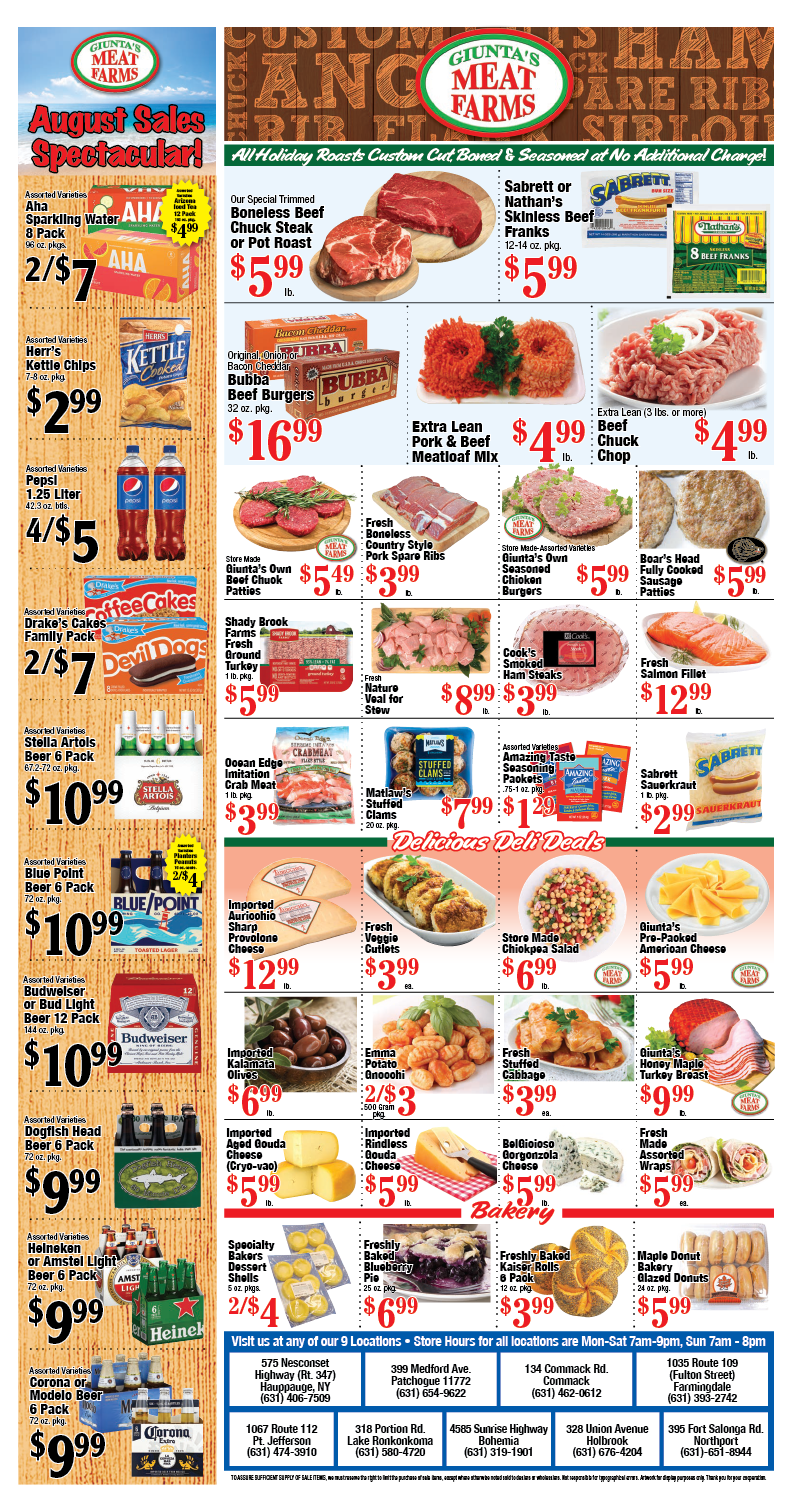 Weekly Specials – Giunta's Meat Farms